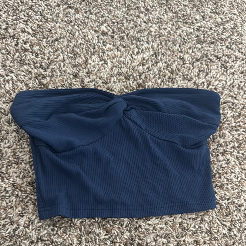 shein navy tube top and shein purple tee